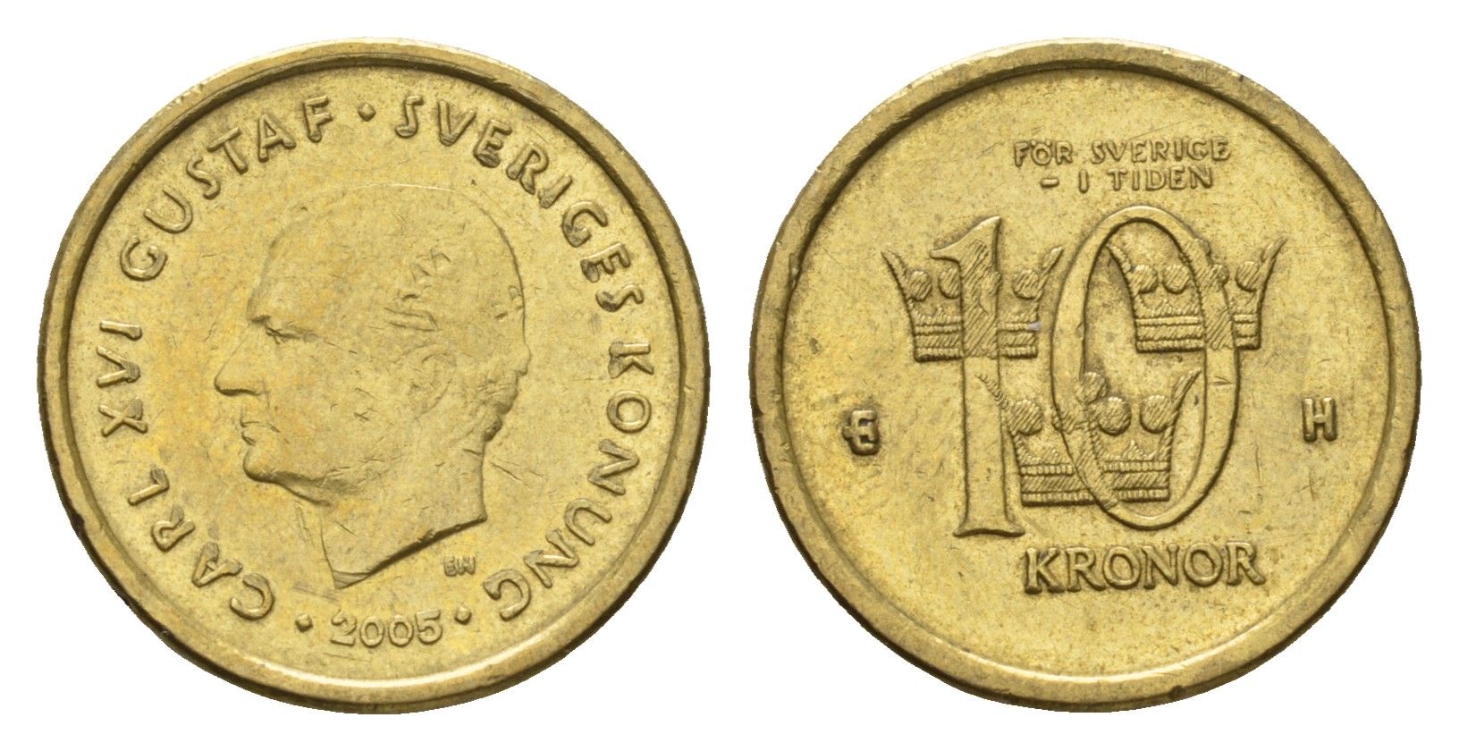 Швеция 10 крон 2005 Карл XVI Густав (1973-) KM 895 нордик 4642-754