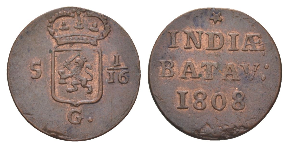 Нидерландская Восточная Индия, Голландия (Holland) 1 дуит 1808 KM 76 медь 4623-1142