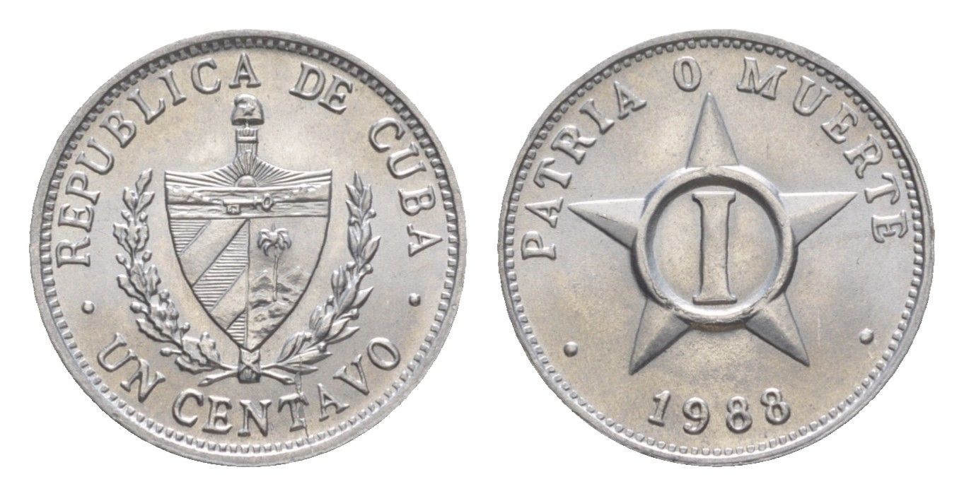 Куба 1 сентаво 1988 KM 33.2 алюминий UNC 4636-659