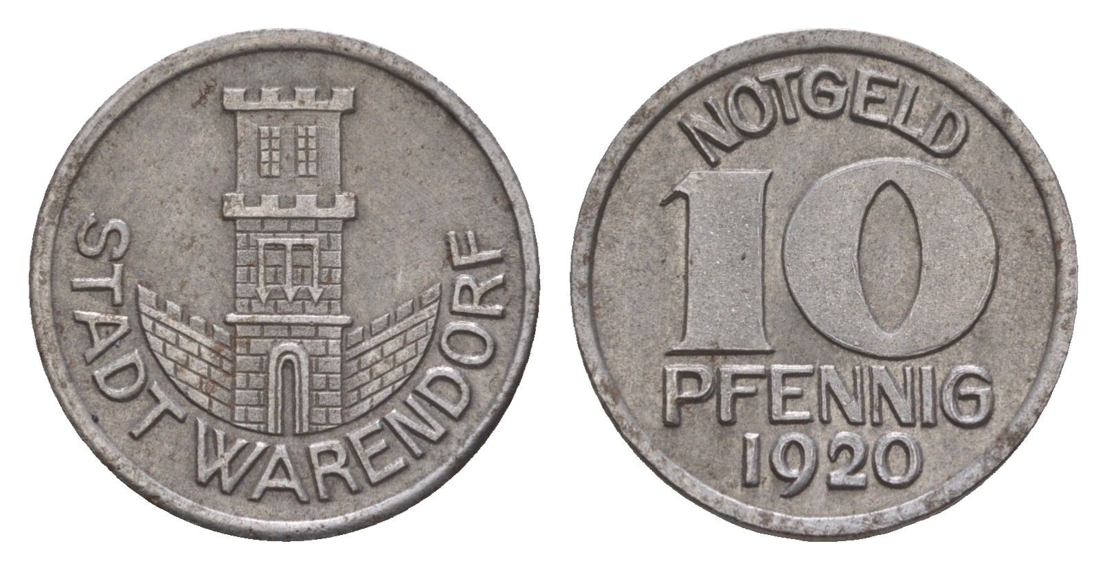 Варендорф 10 пфеннигов 1920 Funck 575.4, Men18 32804.4 железо 4659-363