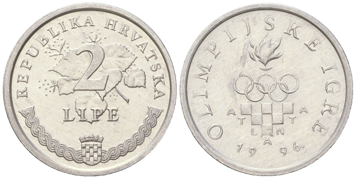 Хорватия 2 липы 1996 XXVI летние Олимпийские Игры, Атланта 1996 KM 36 алюминий  UNC  105-848