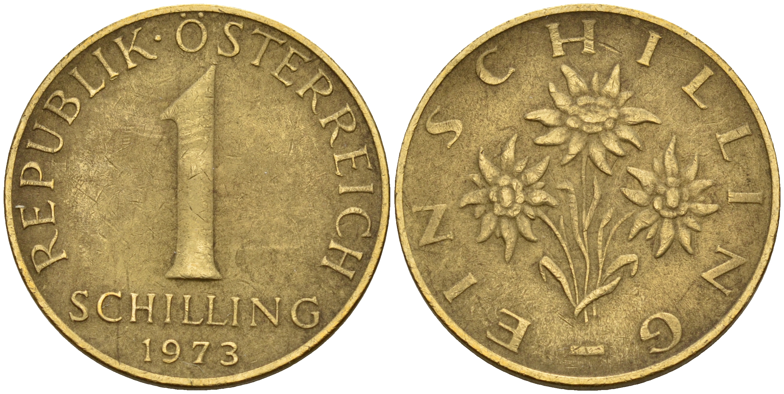 Австрия 1 шиллинг 1973  KM 2886 алюминиевая бронза    4161-1144
