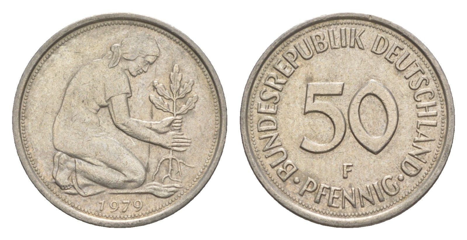 ФРГ 50 пфеннигов 1979 F KM 109.2, J. 384a медно-никель 4632-164