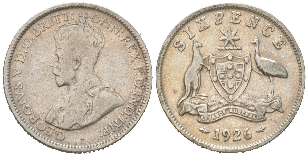 Австралия 6 пенсов 1926 Георг V (1910-1936) KM 25 серебро 4396-844