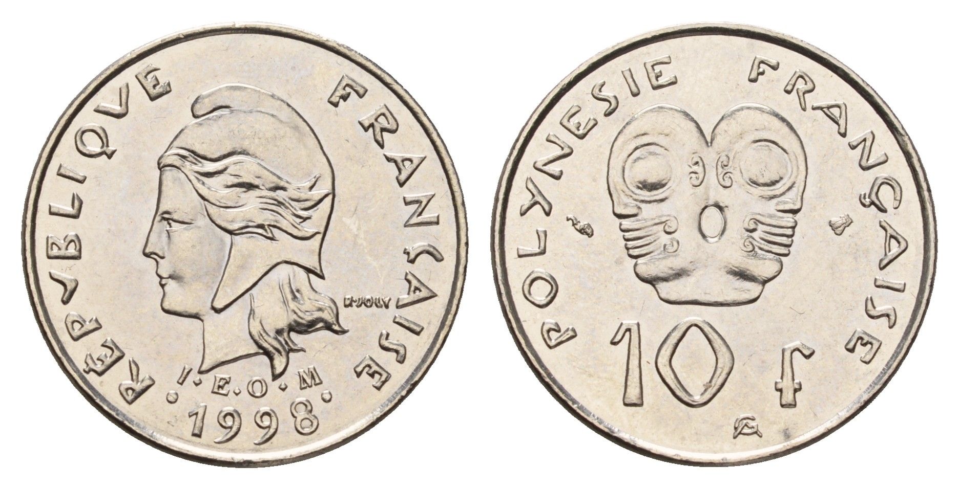 Французская Полинезия 10 франков 1998 KM 8 никель UNC 4118-753