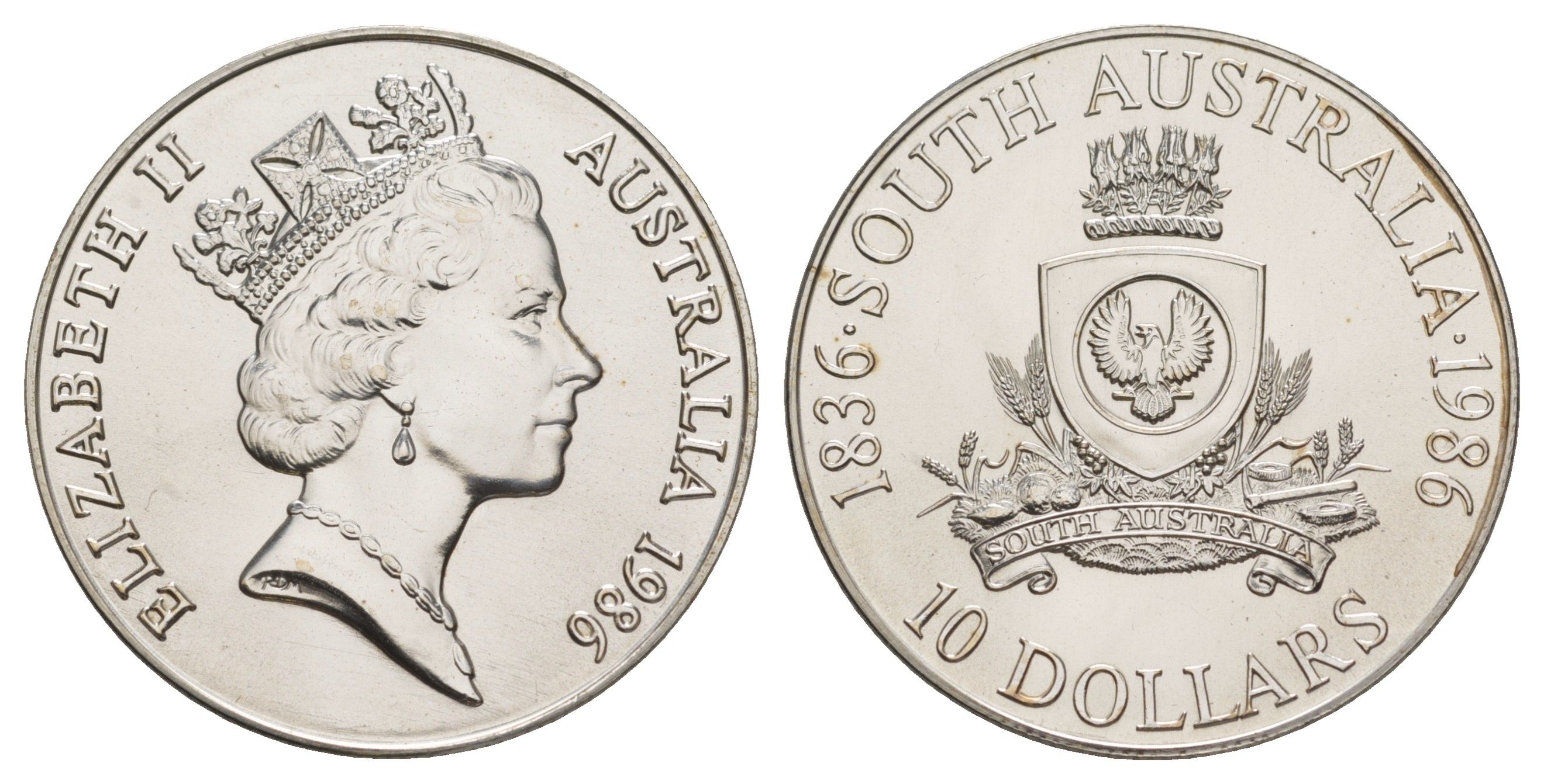 Австралия 10 долларов 1986 150 лет штату Южная Австралия KM 88 серебро BU 1066-2-52