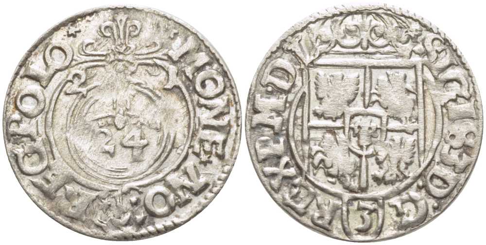 ПОЛЬША 3 ПОЛКЕРА 1621 3 ПОЛТОРАКА = 1 КРЕЙЦЕР, СИГИЗМУНД III (1587-1632) KM 41 (15) серебро 5010-1232