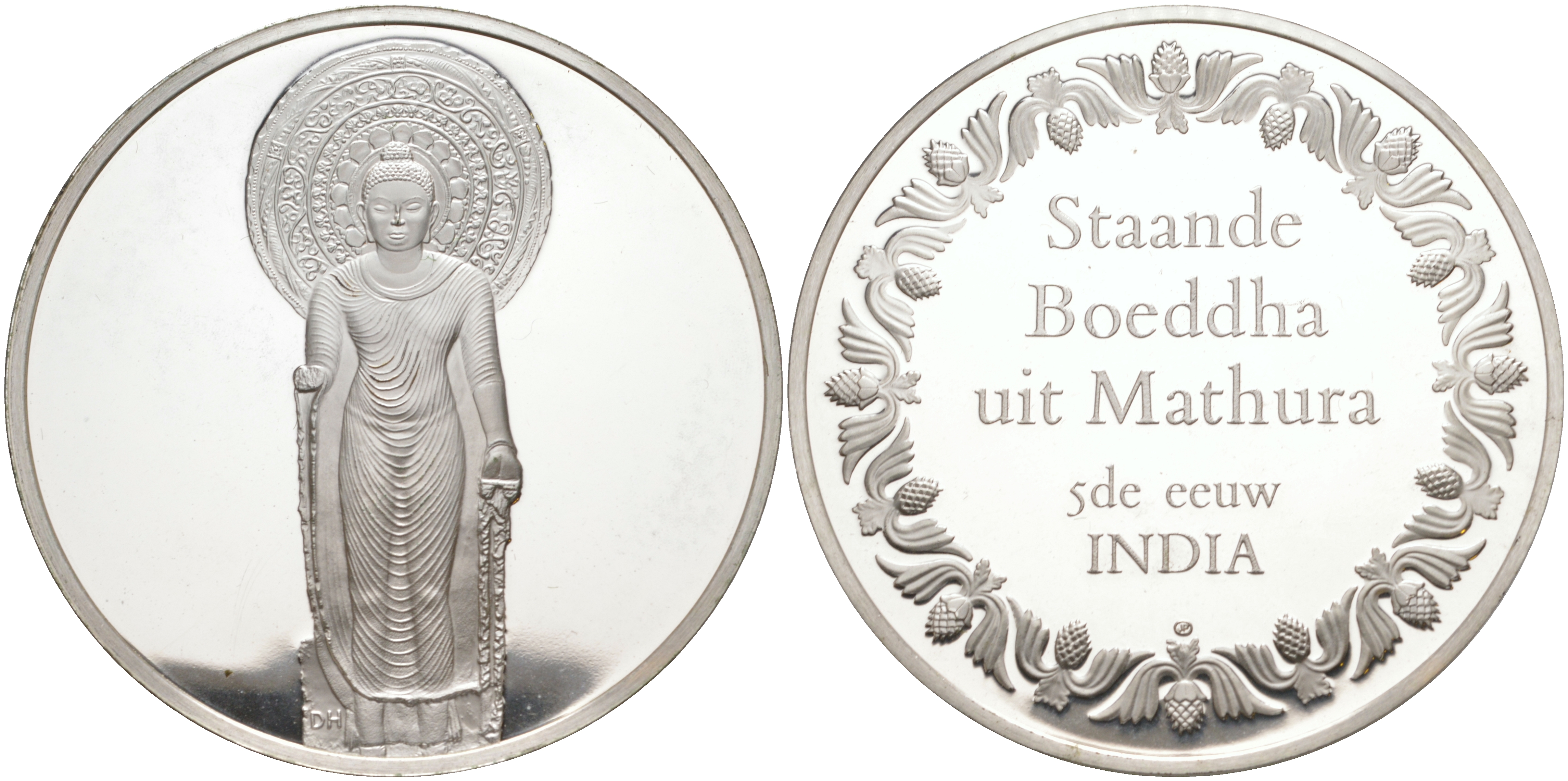 Нидерланды медаль ND Будда, 51,8 грамм серебро PROOF 00-00