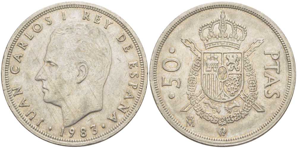 Испания 50 песет 1983 Хуан Карлос I (1975-2014) KM 825 медно-никель 180-1242