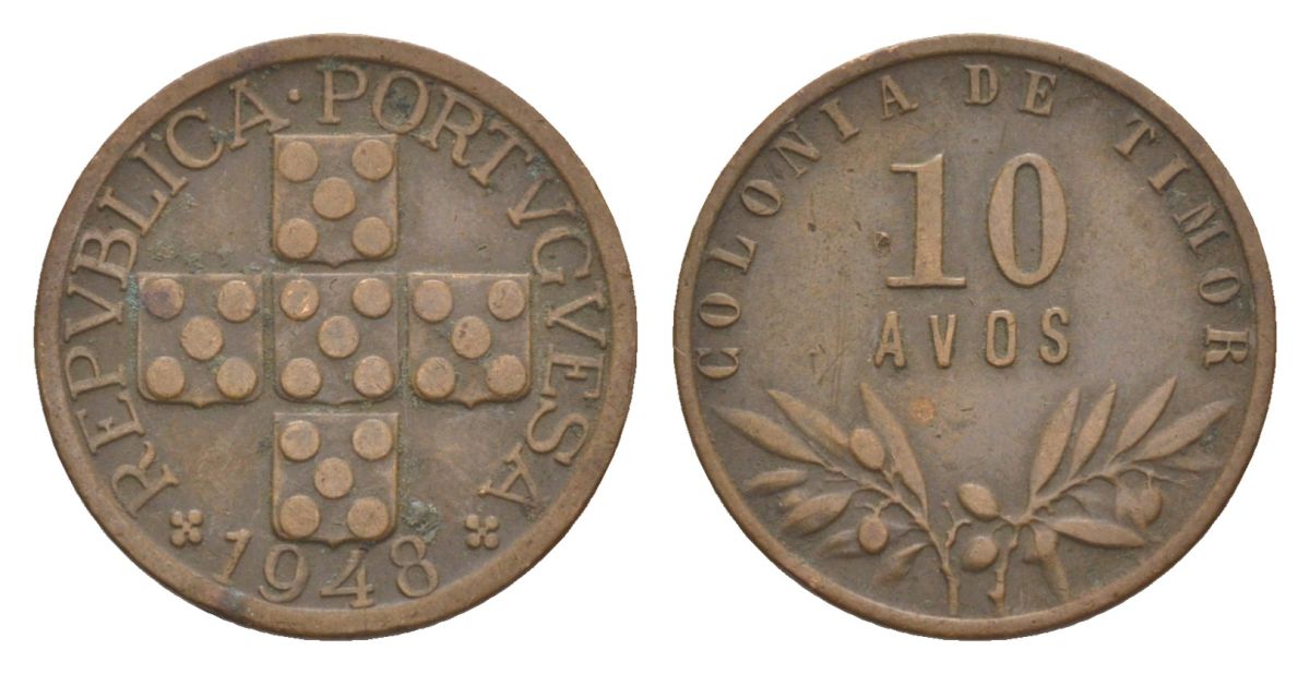 Португальский Тимор 10 аво 1948 KM 5 бронза 3711-1244