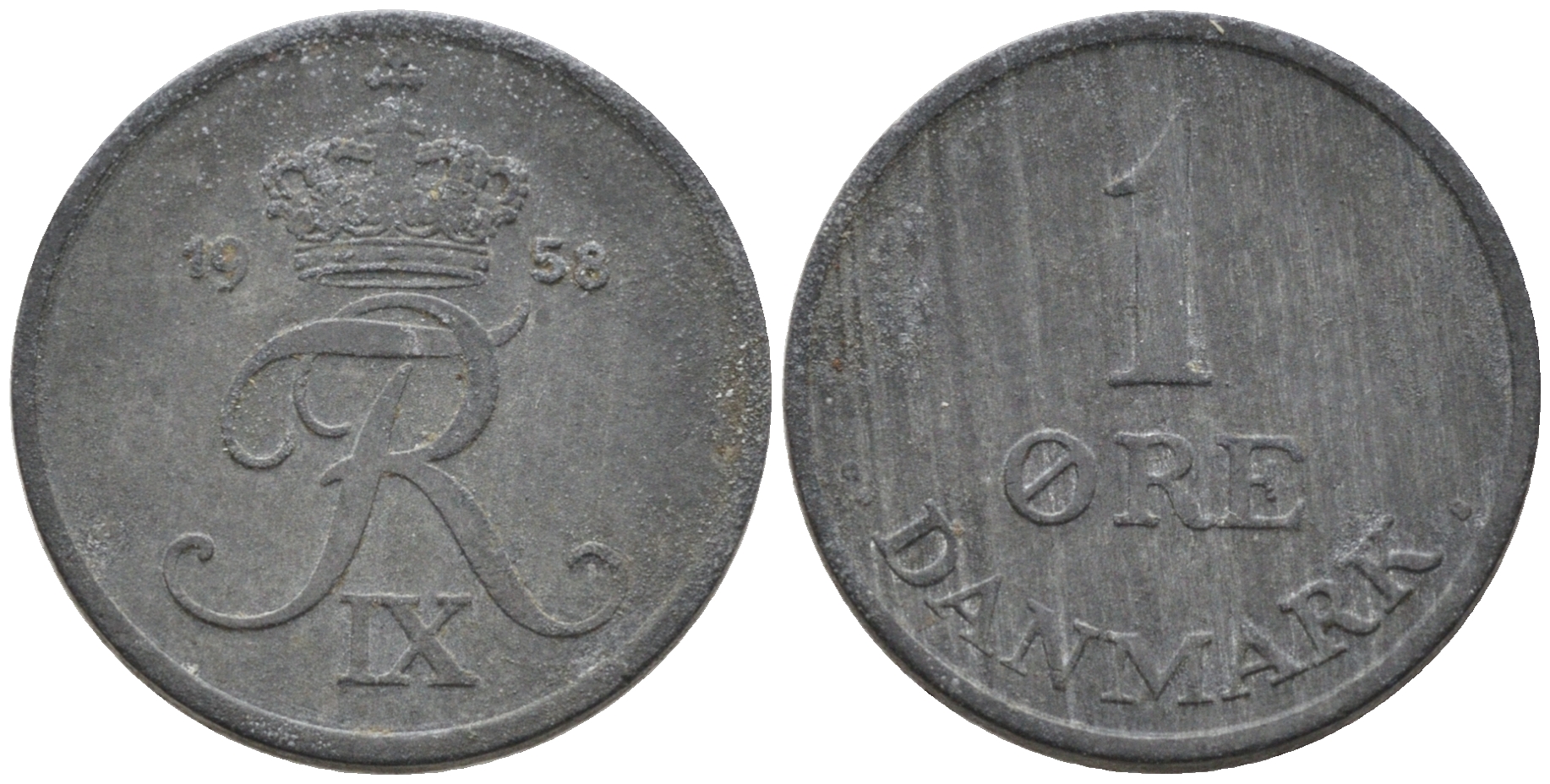 ДАНИЯ 1 ЭРЕ 1958 С; S, ФРЕДЕРИК IX (1947-1972) KM 839.2 цинк 4564-1139