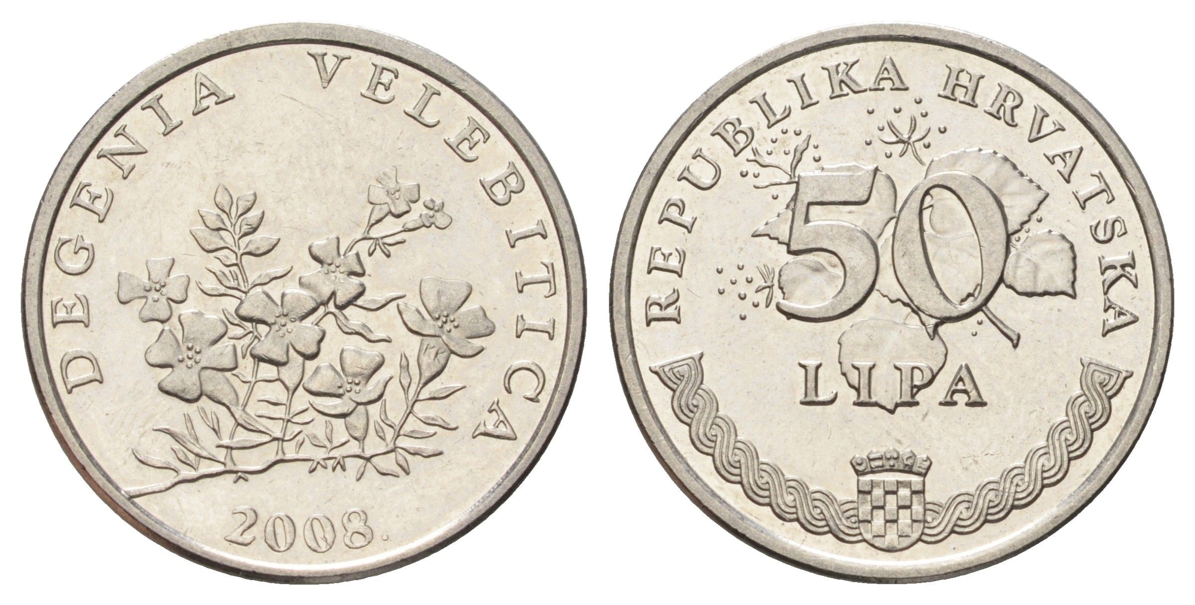 Хорватия 50 лип 2008 четный год KM 19 сталь плакированная никелем 4682-115