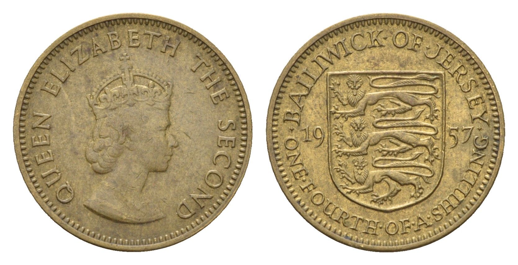 Джерси 1/4 шиллинга 1966 900 лет Норманское завоевание KM 27 никель латунь aUNC 4647-738