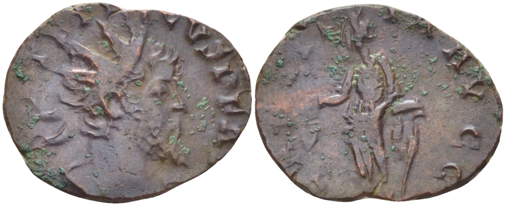 Римская Империя (императоры в Галлии) антониниан 272 - 273 Тетрик I. LAETITIA AVGG, Летиция, персонификация Радости, Колония Агриппины, Good Very fine RIC 88 биллон 1073-13-97