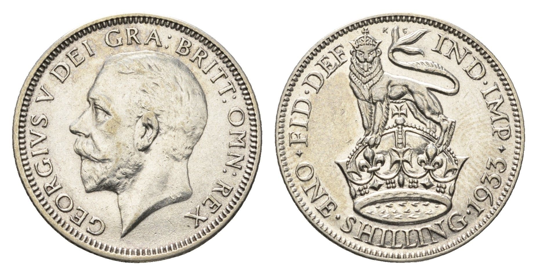 Великобритания 1 шиллинг 1933 Георг V (1910-1936) KM 833, Spink 4039 серебро aUNC 1531-1515