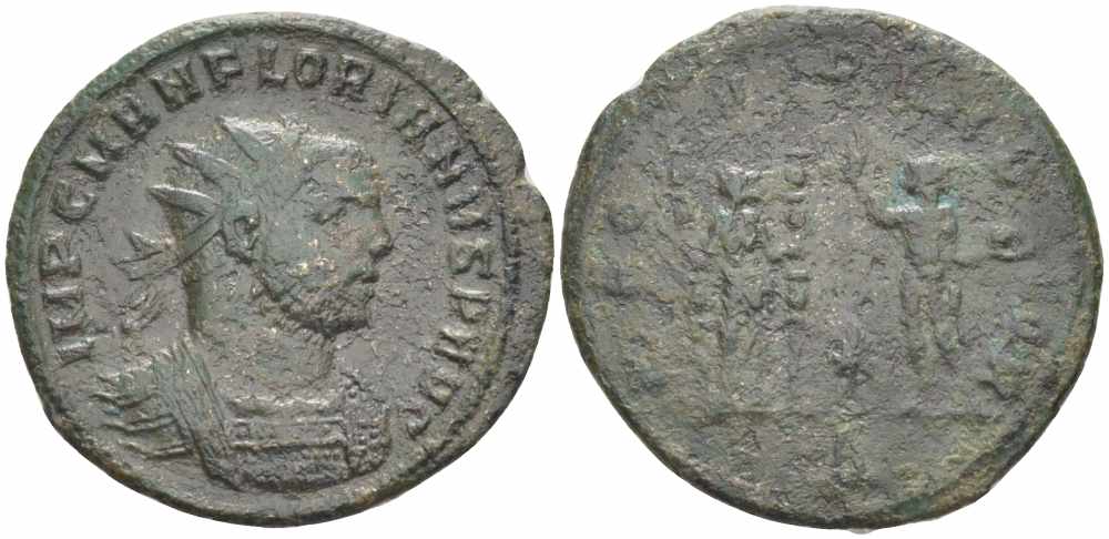 Римская Империя аврелианиан 276 Флориан PROVIDEN DEOR Сердика Very fine LV 2922 бронза 1073-17-41