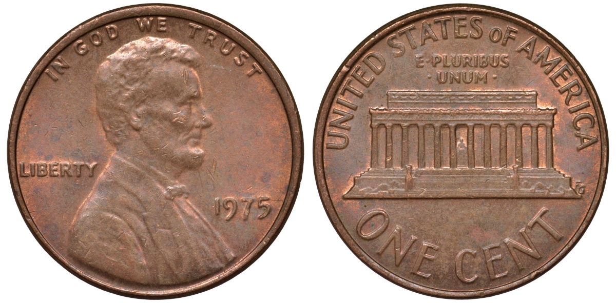 США 1 цент 1975 KM 201 медь цинк 4547-642