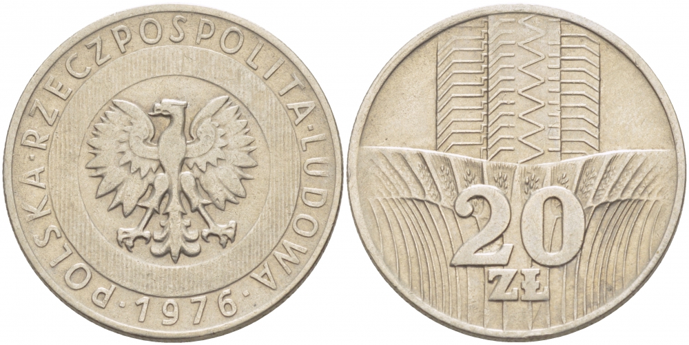 Польша 20 злотых 1976 MW KM 67 медно-никель 4403-516