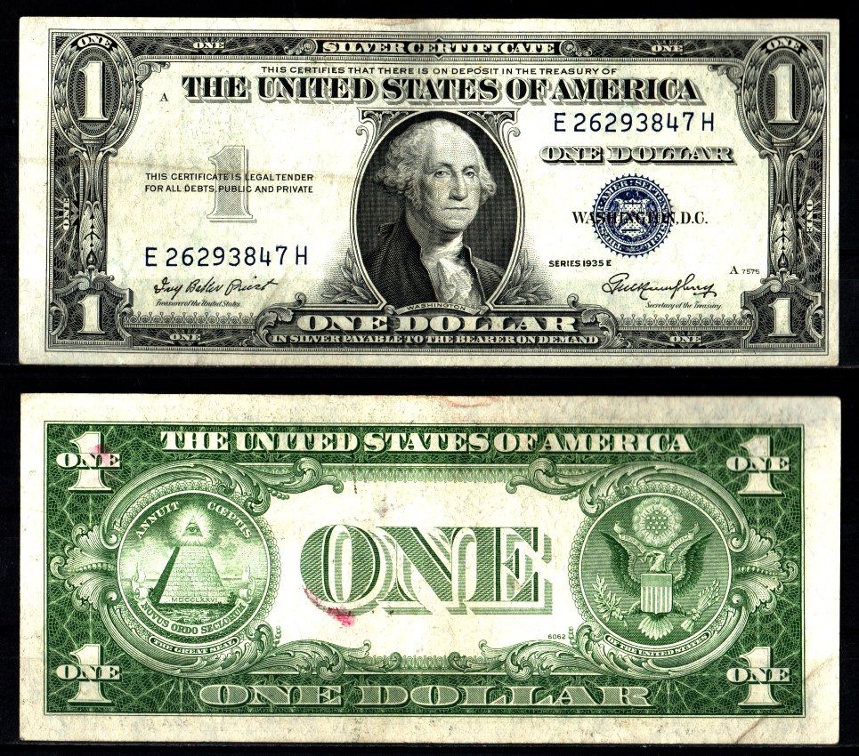 США 1 доллар 1935 Серия E, Джордж Вашингтон Pick 416 D2e бумага 2119-15-2-2