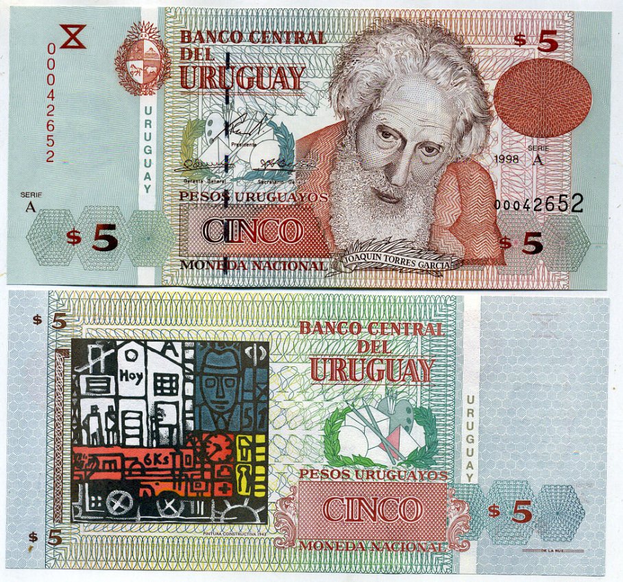 Уругвай 5 песо 1998 Pick 80 a бумага UNC (пресс) 00-00