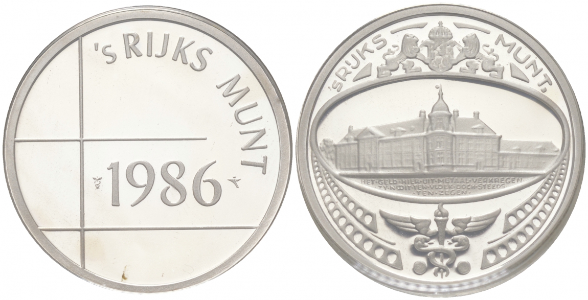 НИДЕРЛАНДЫ ЖЕТОН 1986 МОНЕТНЫЙ ДВОР серебро 02-227-46
