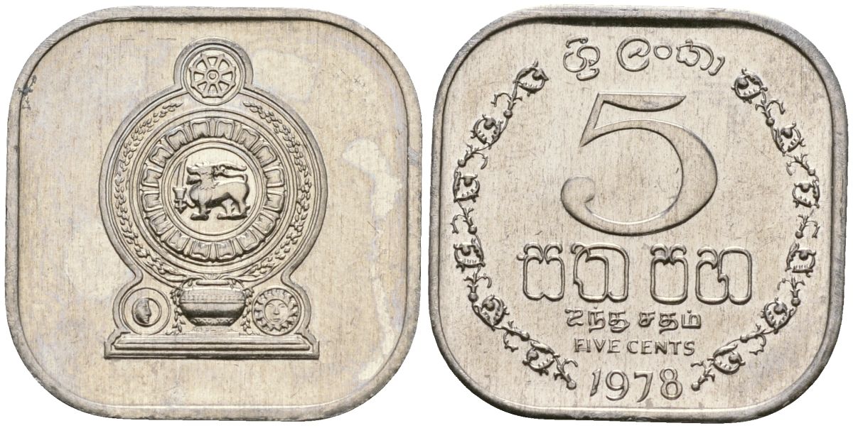 Шри-Ланка 5 центов 1978 KM 139a алюминий 4136-644