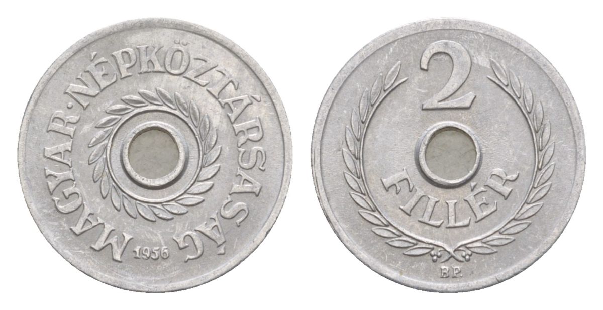 Венгрия 2 филлера 1956 KM 546 алюминий aUNC 4632-655