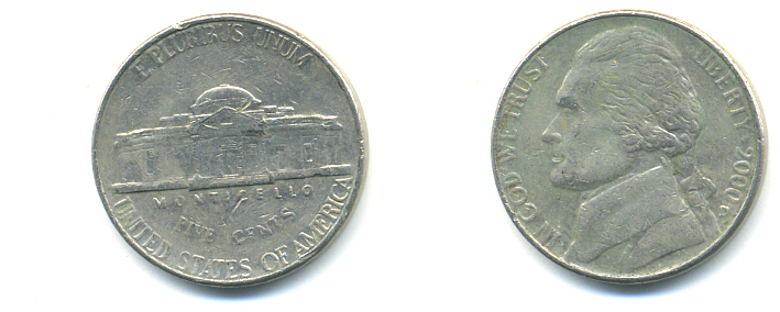 США 5 ЦЕНТОВ 2000 D ДЖЕФФЕРСОН KM А192 медно-никель 179-815