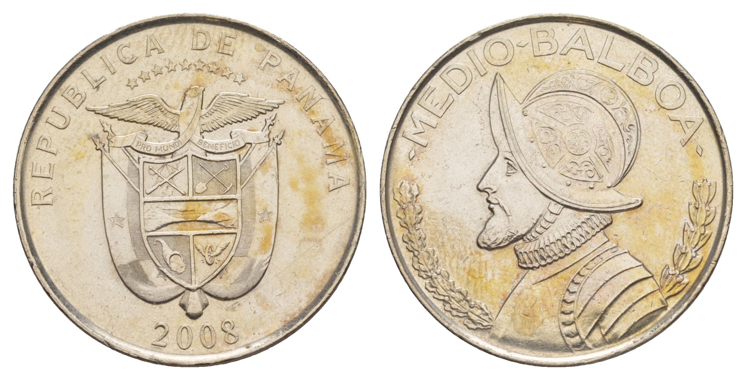 Панама 1/2 бальбоа (50 сентесимо) 2008 KM 129 медь плакированная медно-никелем 4645-135