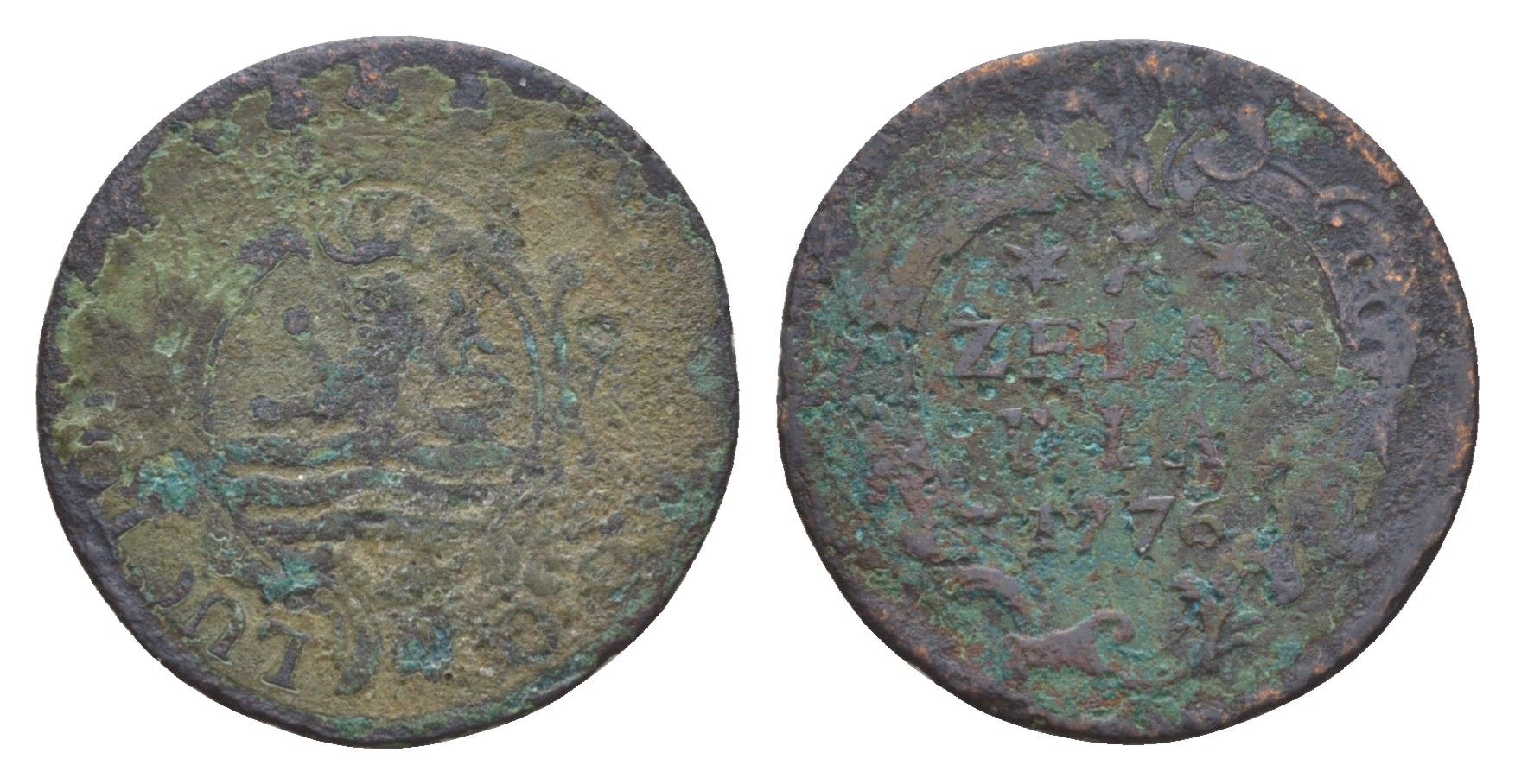 Нидерланды, Голландская Республика, Зеландия 1 дуит 1776 KM 101 медь 4655-532