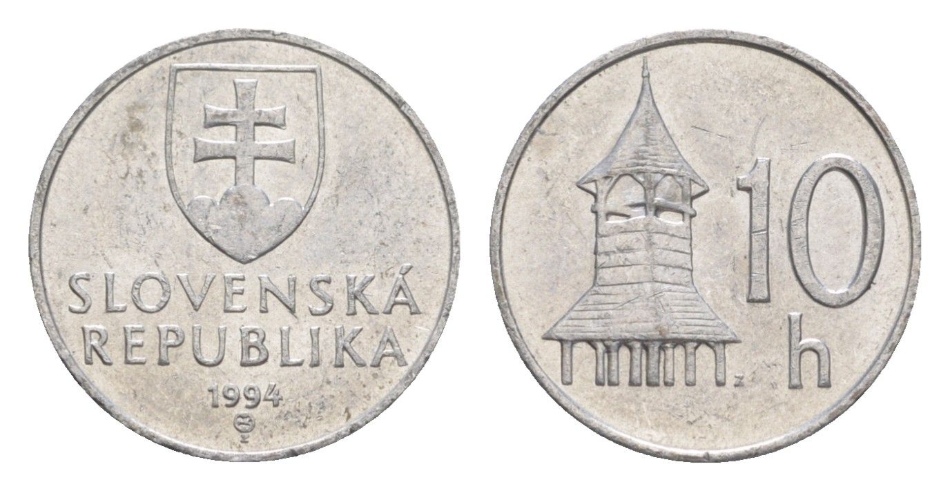 Словакия 10 геллеров 1994 MK KM 17 алюминий aUNC 4124-721