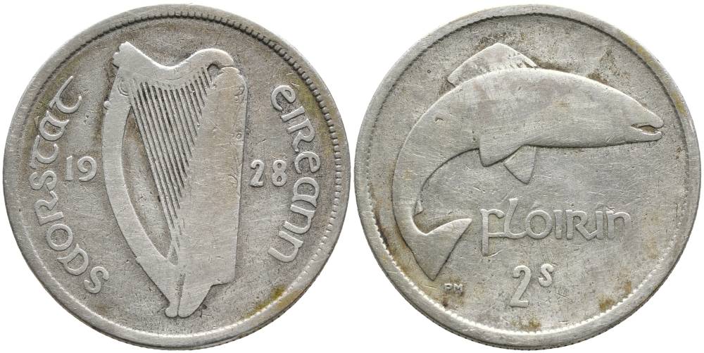 Ирландия 1 флорин = 2 шиллинга 1928 KM 7 серебро 4531-812