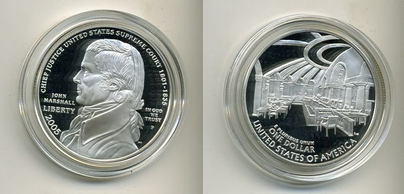 США 1 ДОЛЛАР 2005 ДЖОН МАРШАЛ PROOF SH6-5