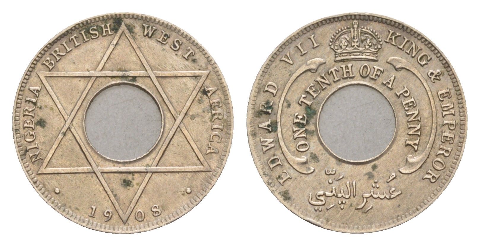 Британская Западная Африка 1/10 пенни 1908 Эдуард VII (1901-1910) KM 3 медно-никель 4655-451