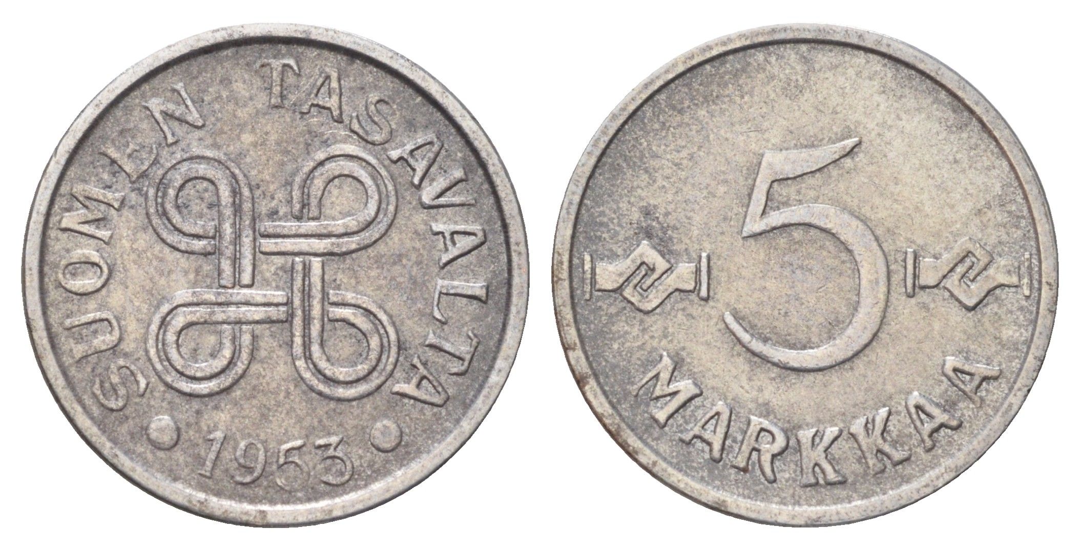 Финляндия 5 марок 1953 KM 37 железо 4668-866