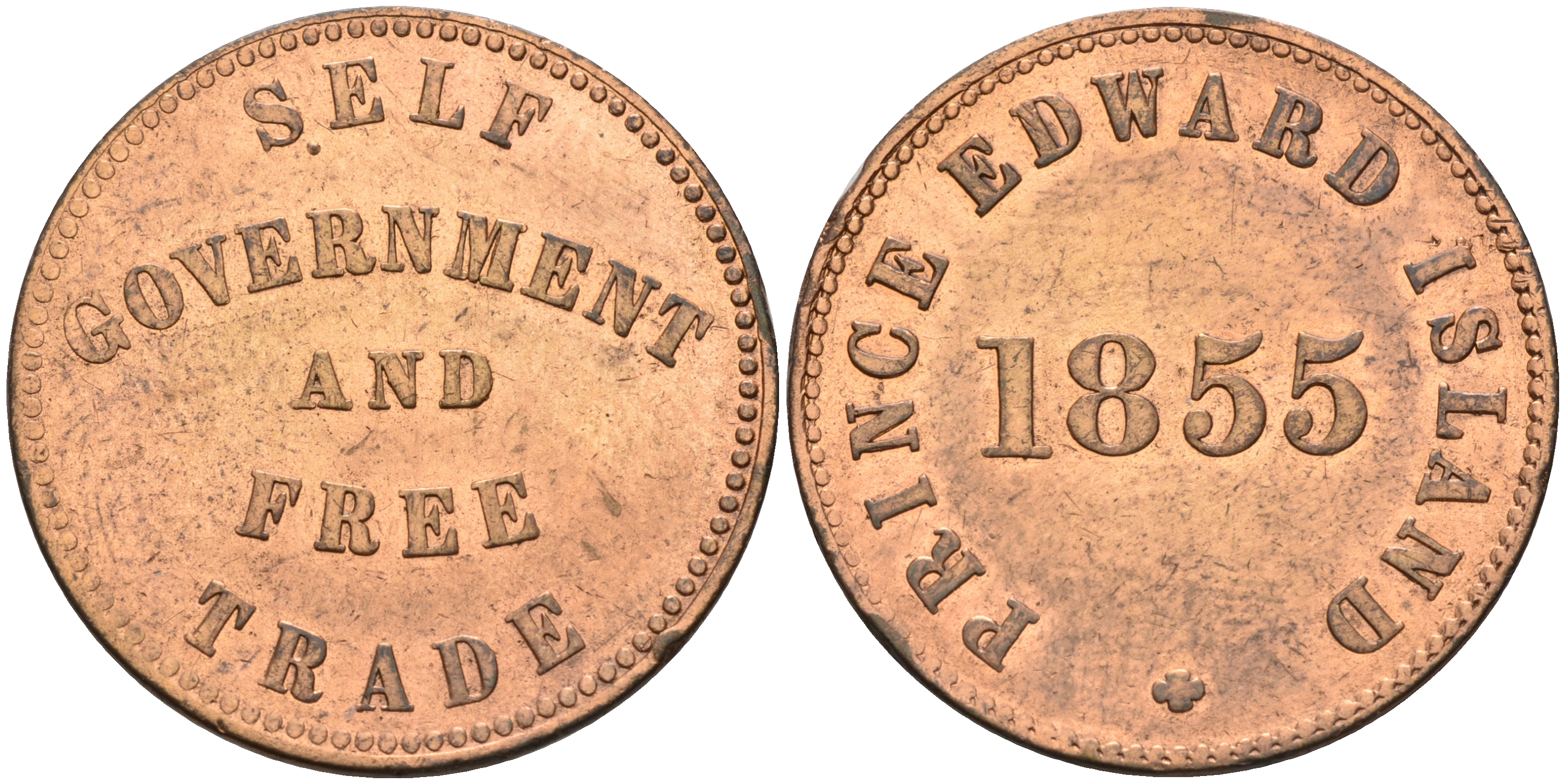 Канада 1/2 пенни 1855 Edward Island, торговый жетон  медь    4601-1034