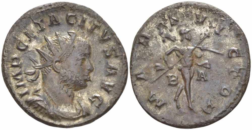 Римская Империя аврелианиан 276 Тацит MARS VICTOR Лугдун about Extremely fine RIC 30 бронза, серебрение 1073-16-117