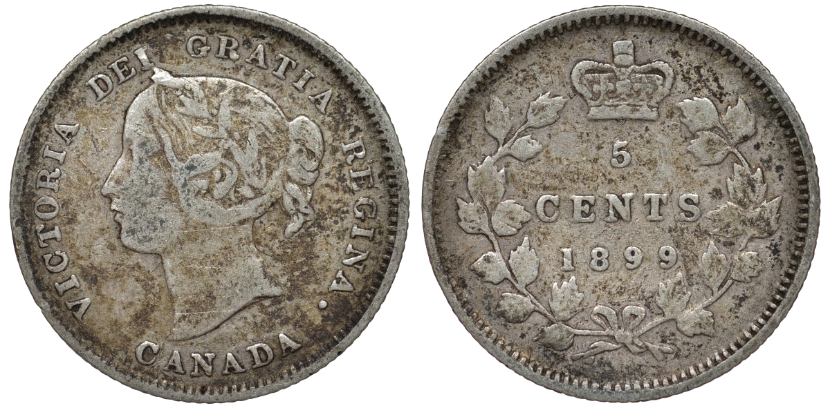 Канада 5 центов 1899 Виктория (1837-1901) серебро 4588-768