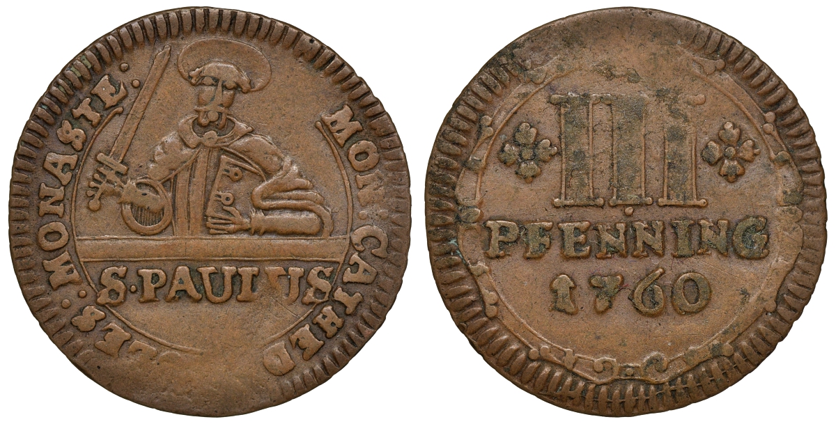 Мюнстер 3 пфеннига 1760 02-205-42