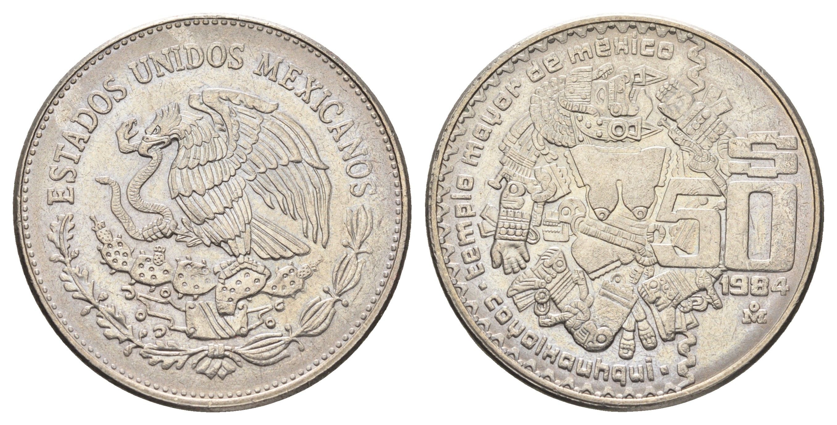 Мексика 50 песо 1984 KM 490 медно-никель 4661-1211