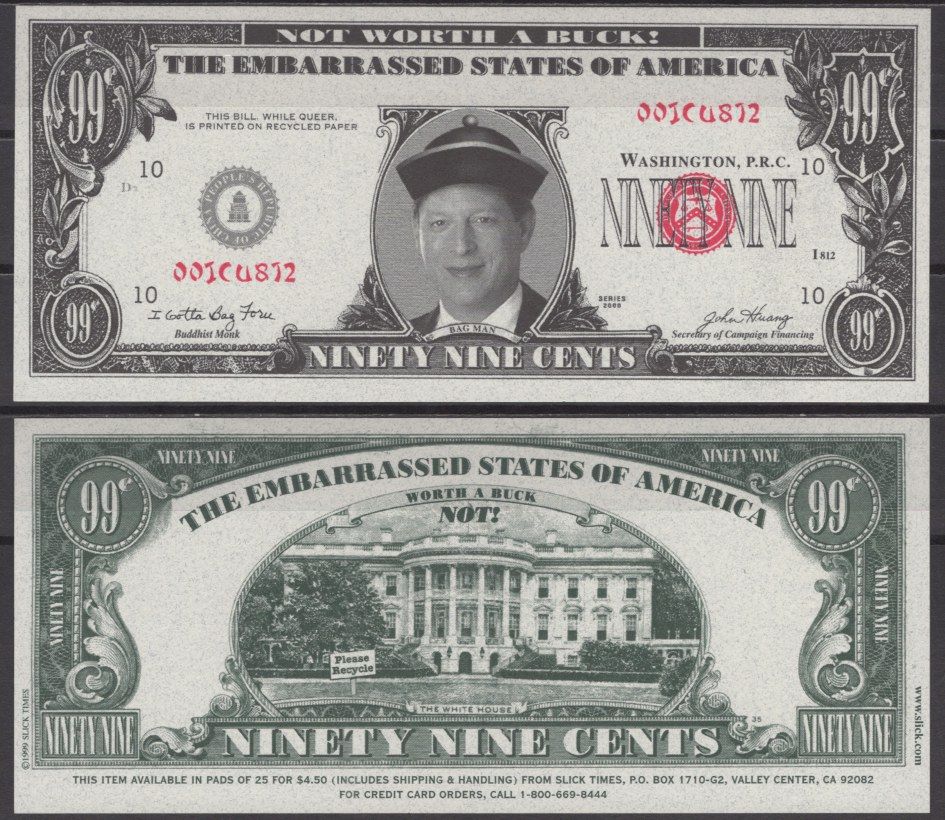 США 99 центов 2000 Смущенные Штаты Америки - Эл Гор бумага UNC (пресс) 7197-9-1