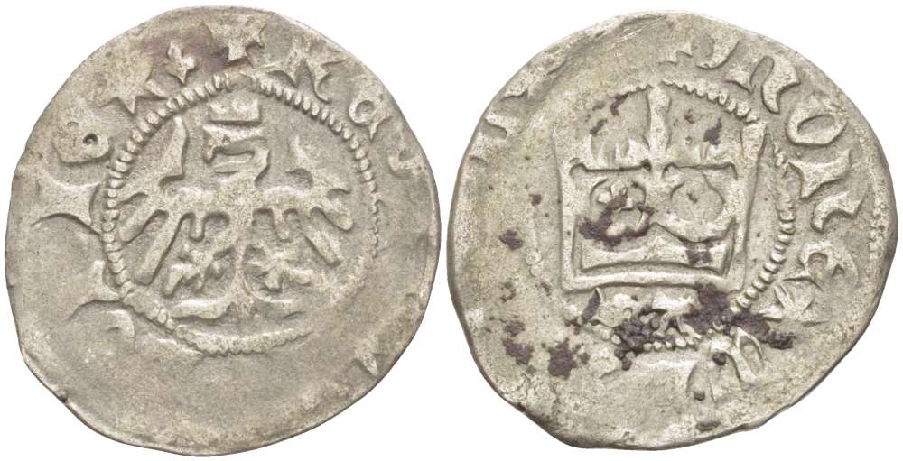Польша 1/2 гроша (полугрош) 1401-1405 Владислав II Ягилло (1386-1434), под короной SA, вес 1,71 гр. Gumowski 415, Kopicki 369 серебро 1517-532