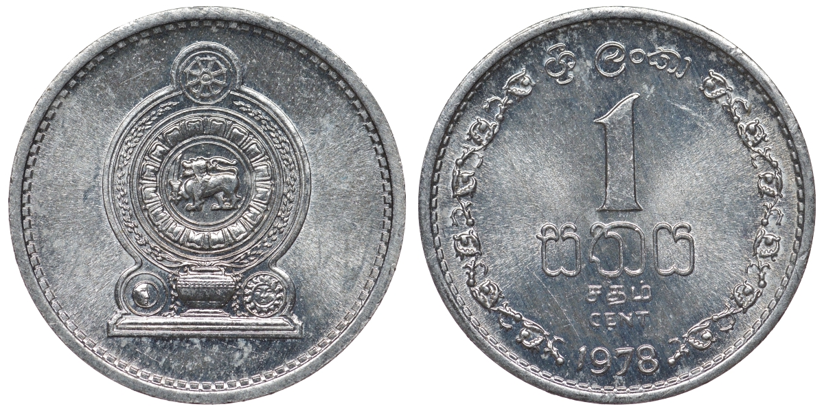Шри-Ланка 1 цент 1978 KM 137 UNC 4118-826