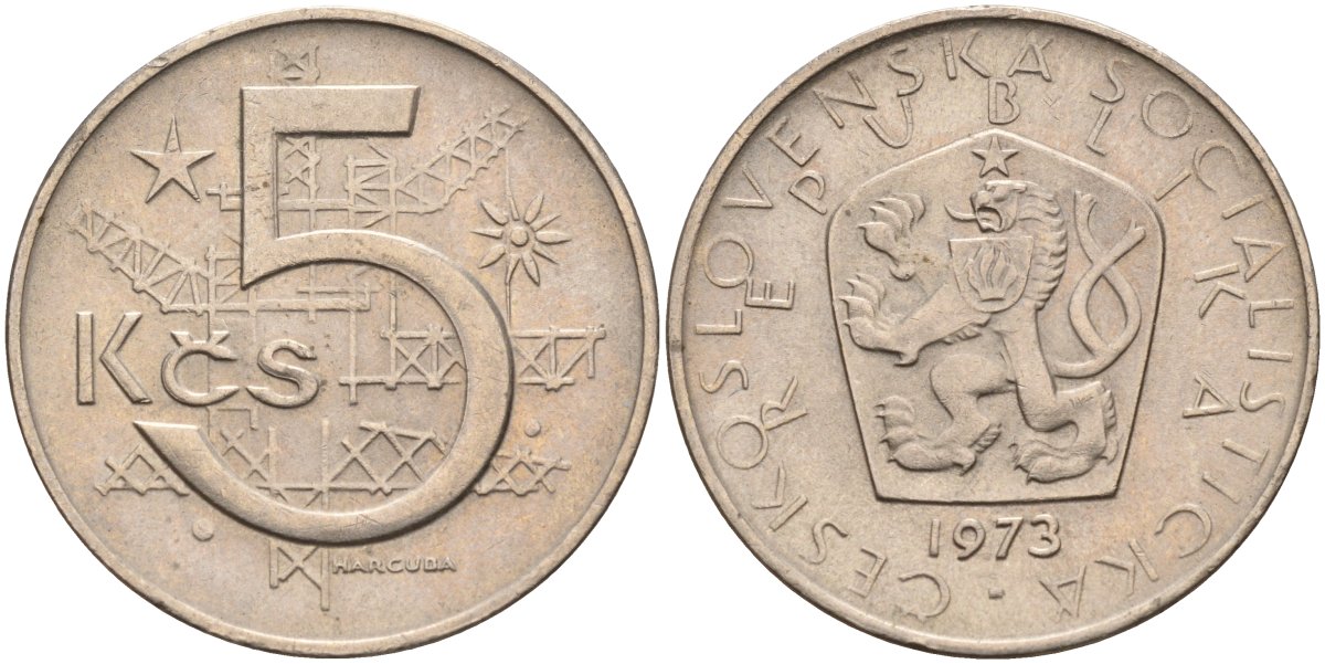 Чехословакия 5 крон 1973 KM 60 медно-никель 4150-1126