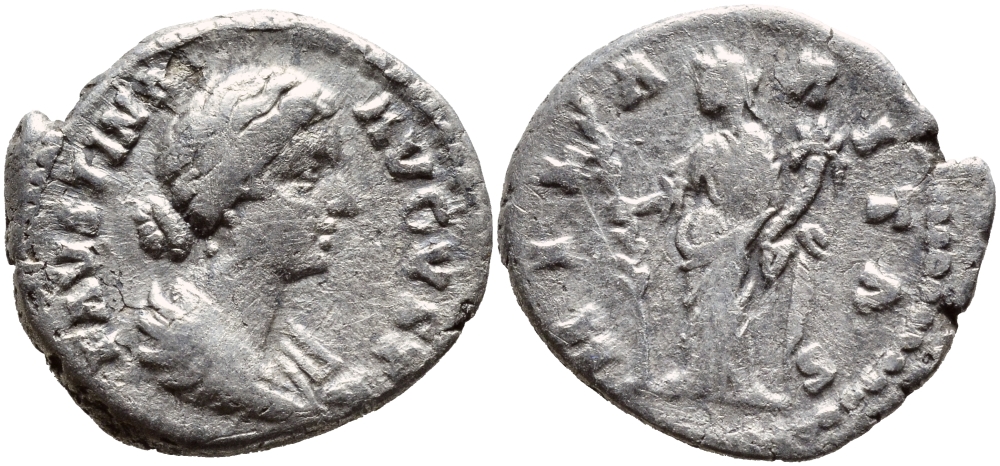 Римская Империя денарий 161-175 Фаустина Младшая, жена Марка Аврелия Very fine серебро 270-125