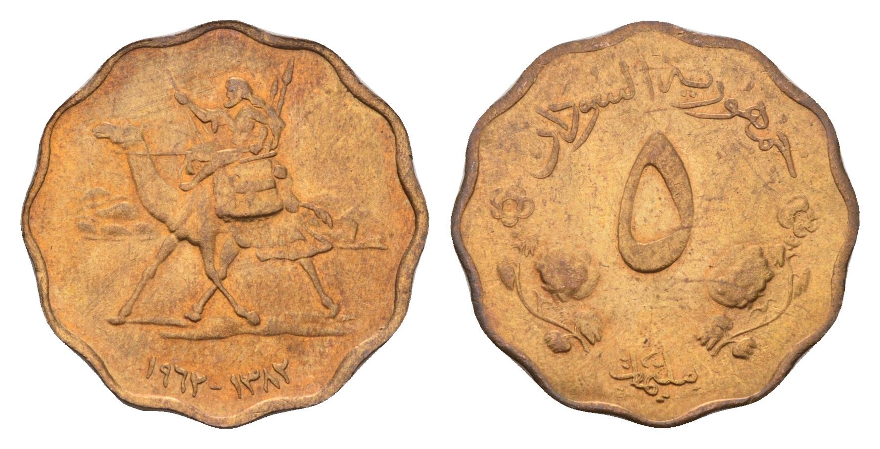 Судан 5 миллимов 1962 KM 31 бронза UNC 08-1315