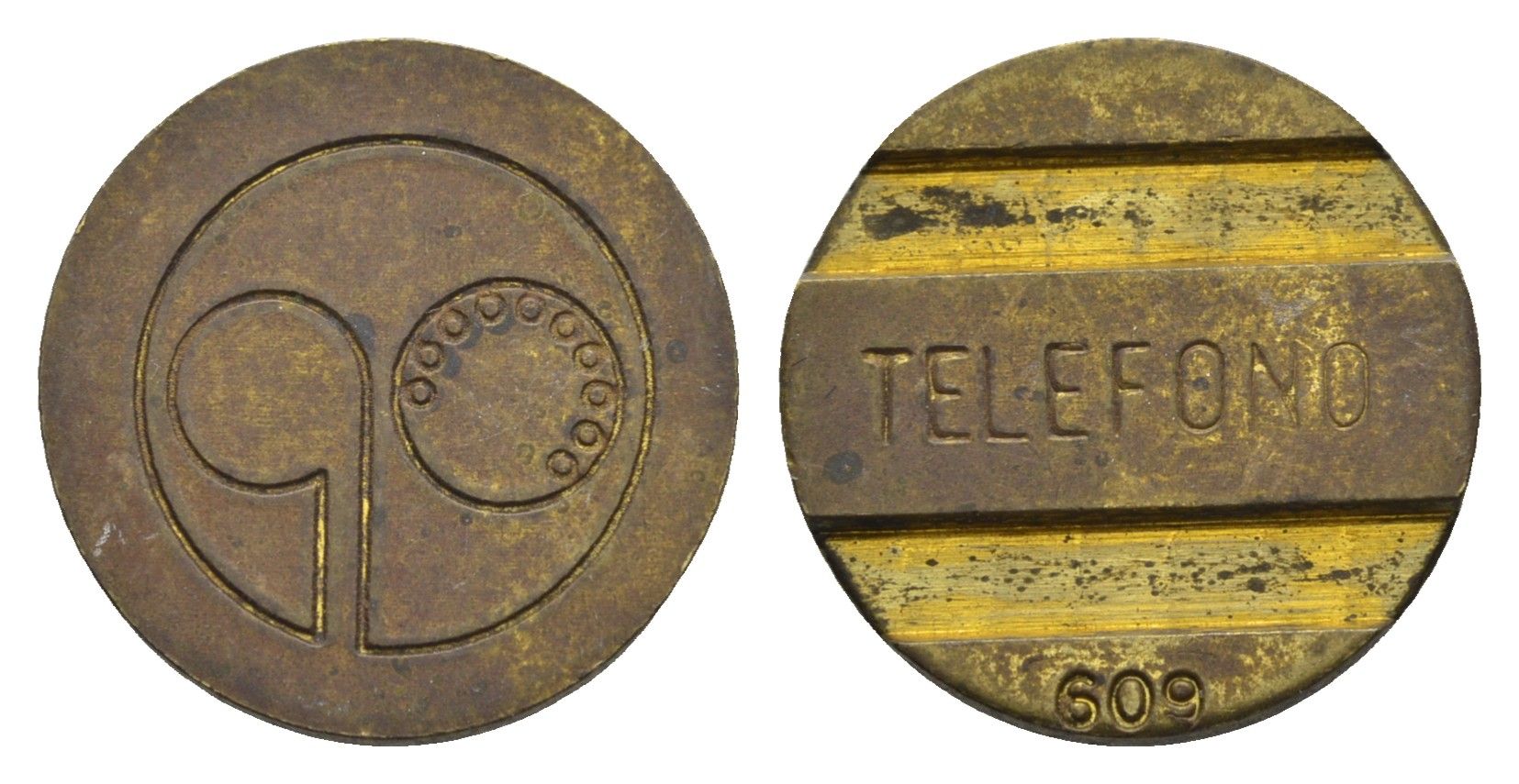 Аргентина телефонный жетон ND (1948-1990) диаметр 20,5 мм, вес 4,4 гр латунь UNC 4396-938