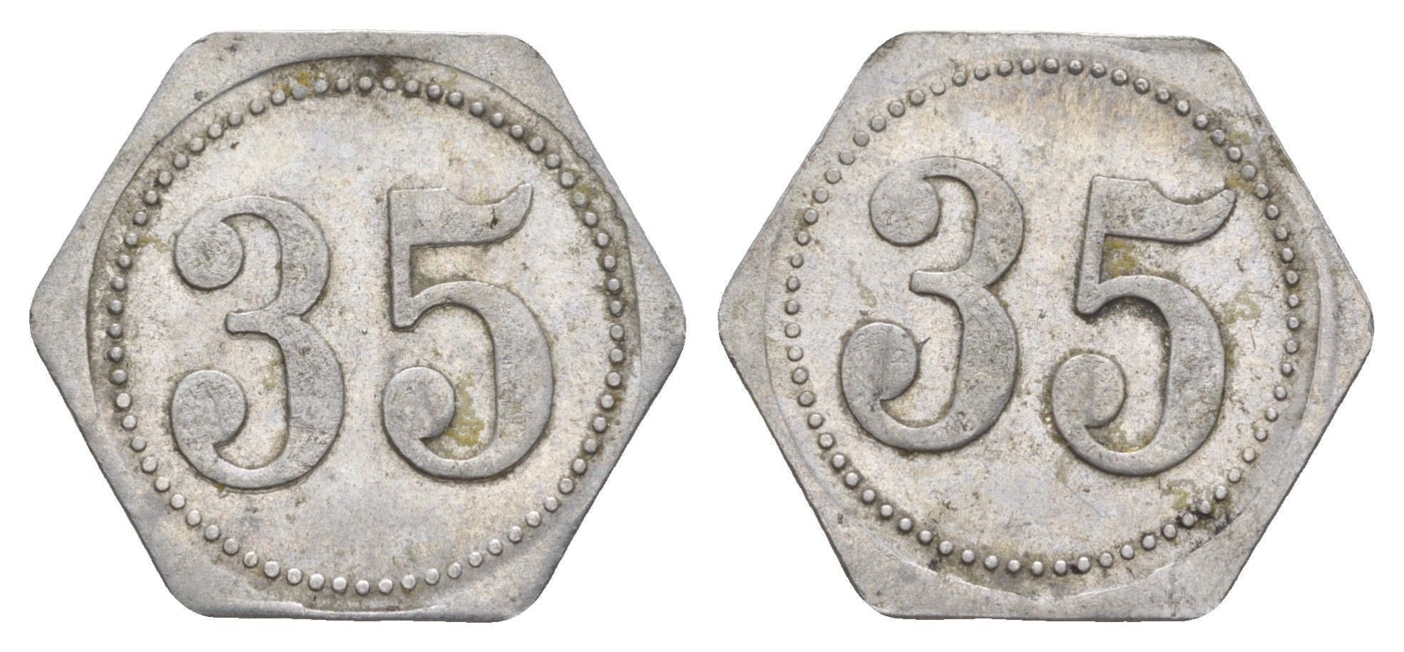 Германия жетон в 35 пфеннигов для приобретения "стакана пива" ND размер 21,5x21,5 мм, вес 0,97 гр алюминий 4638-854