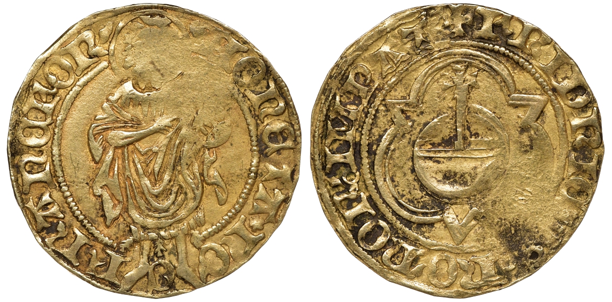 Франкфурт 1 гульден 1440-1451 Фридрих III Fb. 940 золото 00-809-68