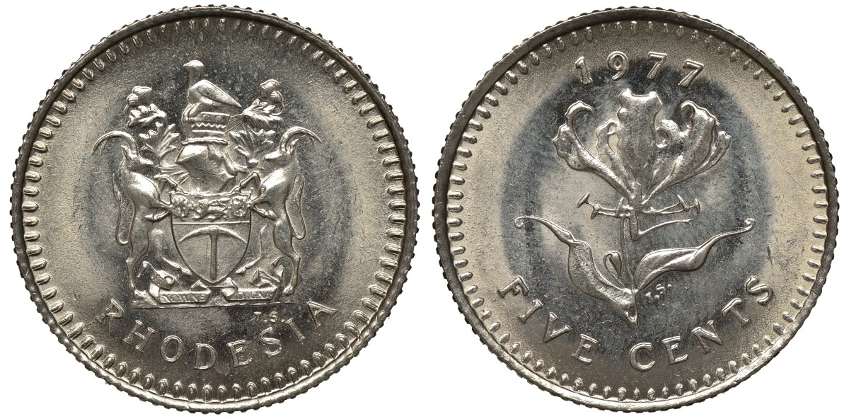 Родезия 5 центов 1976 KM 13 медно-никель UNC M35-18